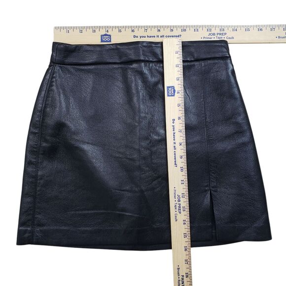 Aritzia Wilfred Patio Aline Mini Skirt 4 Black Vegan Leather Grunge Wimsical - Picture 5 of 8